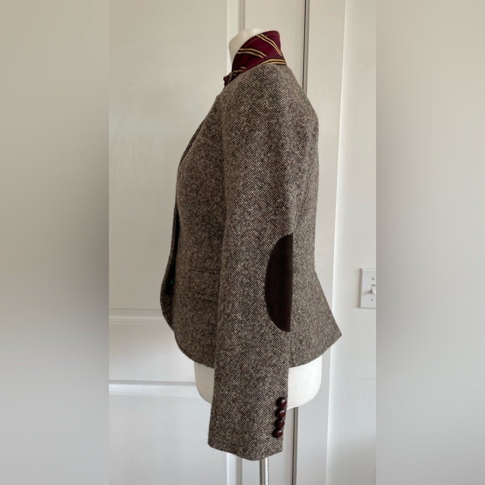 J.CREW by John Hanly Irish Tweed wool jacket Blazer contrast collar size 8 - Picture 3 of 17